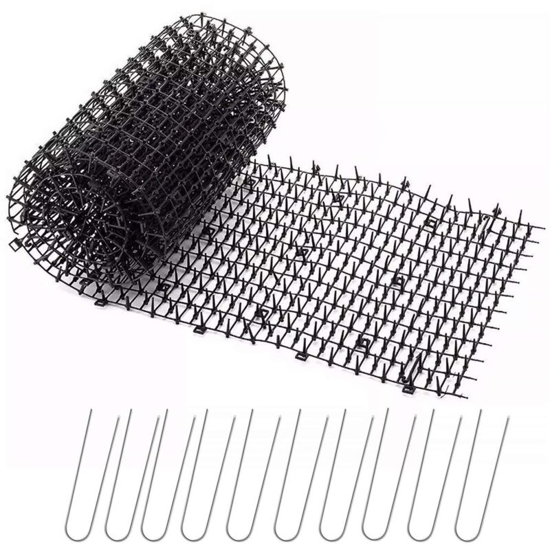 Anti-katzen-gartenmatte Mit Spikes 20028, 1,8 Cm, Mit 10 Metallheringen, Schwarz