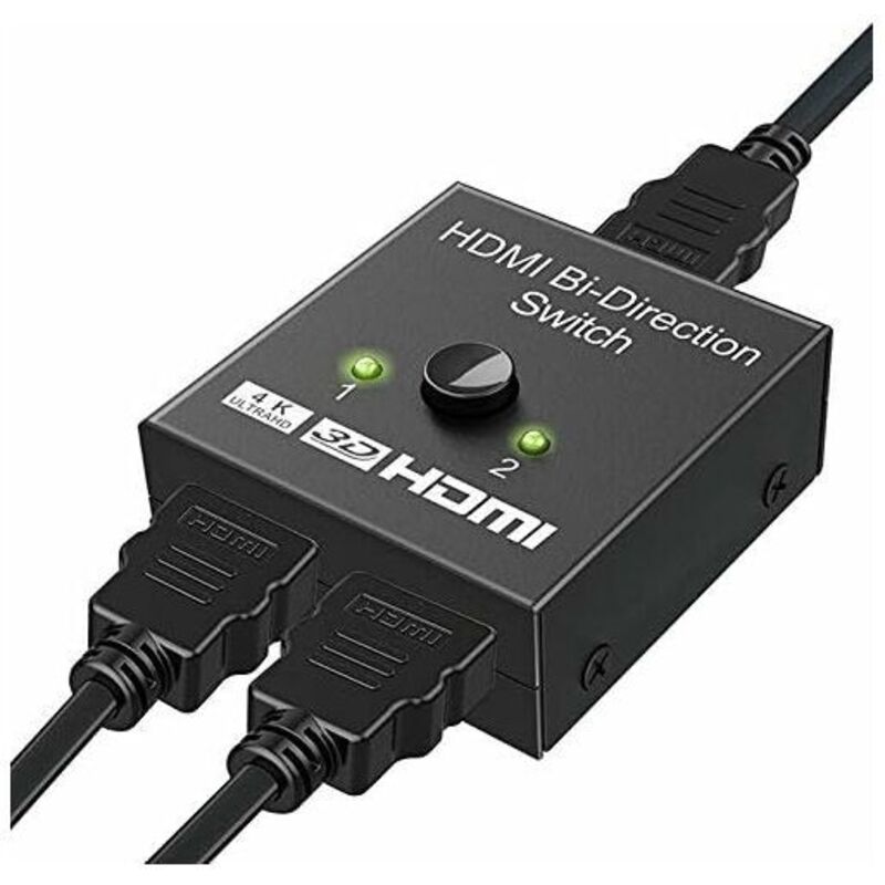 Bdd Hdmi-switch, Bidirektionaler 4k-hdmi-splitter-adapter Mit 2 Eingängen Und 1 Ausgang (oder 1 Eingang Und 2 Ausgänge), Unterstützt 3d, 4k Und 1080p, Hdcp, Hdmi-switch Für Hdtv/blu-ray/dvd-player