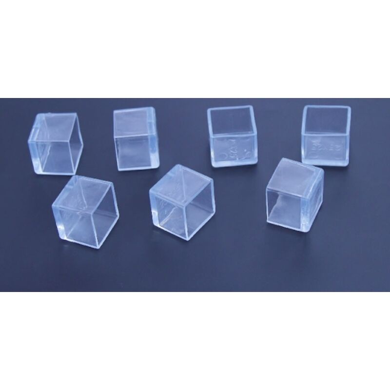 Quadratische Stuhl-, Tisch- Und Hockerfußabdeckung (25 X 25 Mm), Schutzabdeckung Für Möbel, Verdickt, Rutschfest, Abriebfest, Transparent, 16