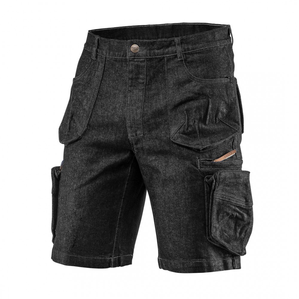 Schwarze Jeans-arbeitsshorts, Größe Xxxl