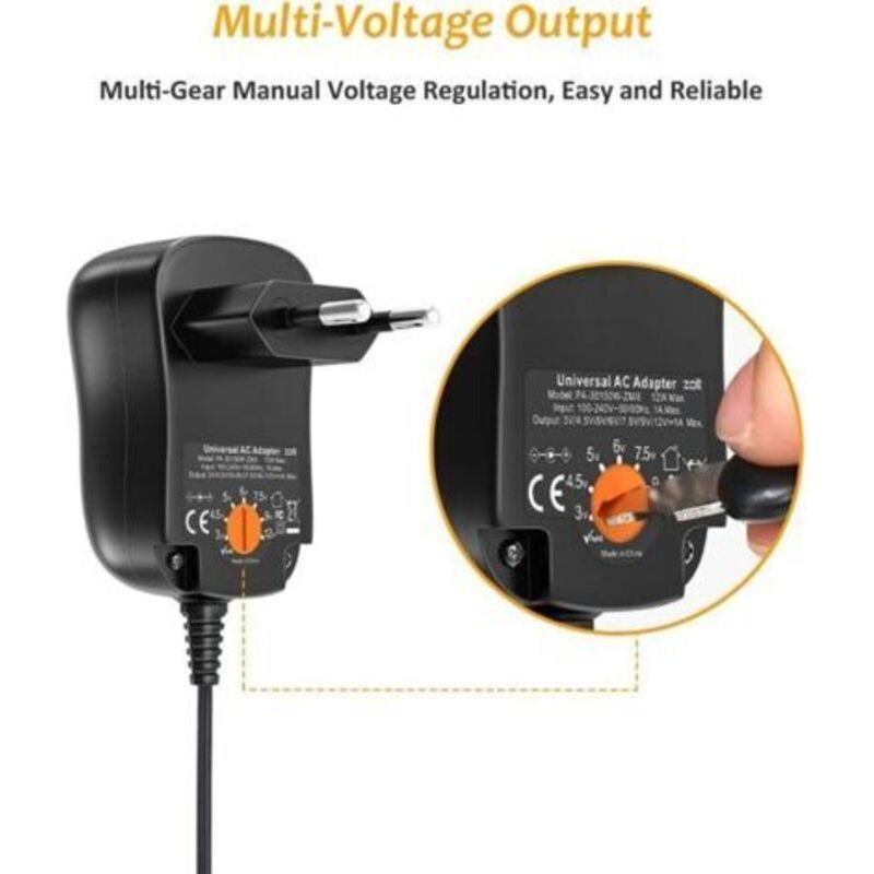 Paar 12-w-universal-ac/dc-netzadapter 3 V 4,5 V 5 V 6 V 7,5 V 9 V 12 V 1 A Schaltnetzteil-transformator Mit 8 Dc-anschlüssen Für Haushaltsgeräte, Max. 1000 Ma Ikodm