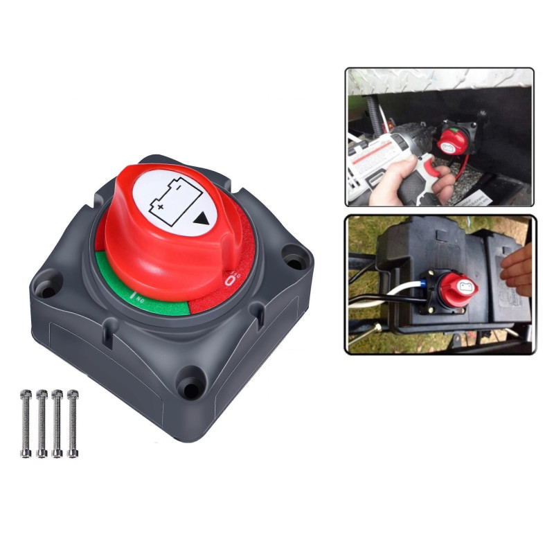 Masse-/batterie-trennschalter (isolator) – Drehbar, Wasserdicht Ip66, 12–48v, 275a, Schwarz/rot