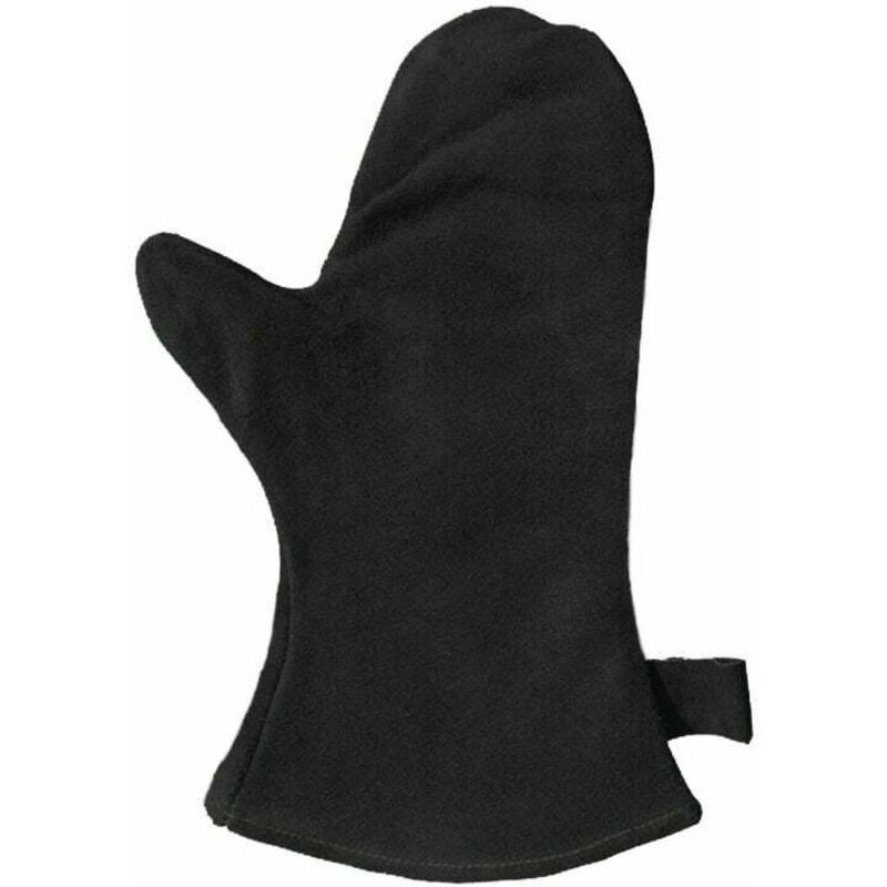 Kaminhandschuh Aus Leder – Hitzebeständiger Lederschutzhandschuh – Feuerfest – Für Grill & Kamin – Schwarz