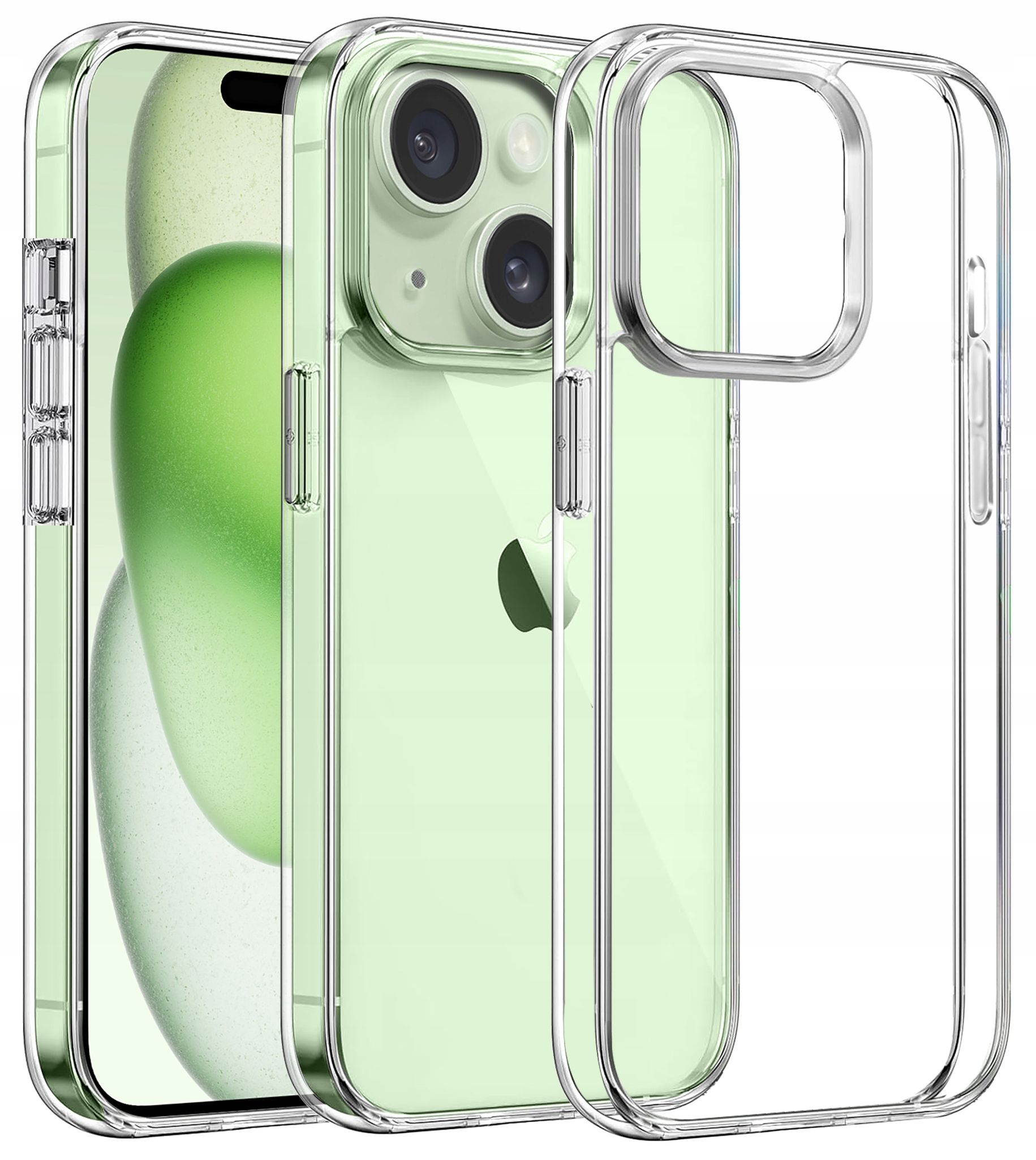 Schlanke Hülle Für Iphone 15, Transparente Hülle, Transparente Rückseite + 9h-glas