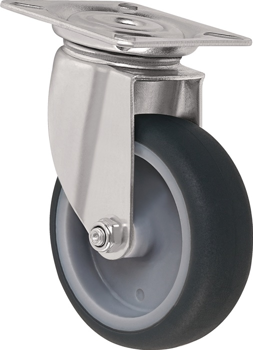 Tecwerk Lenkrolle D.75mm Grau Trgf.75kg M.platte Tw