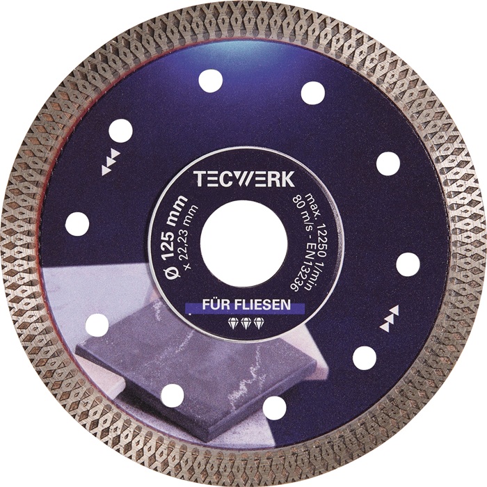 Tecwerk Diamanttrennscheibe Fliesen Pro X D.125mm Bohr.22,23mm Tw