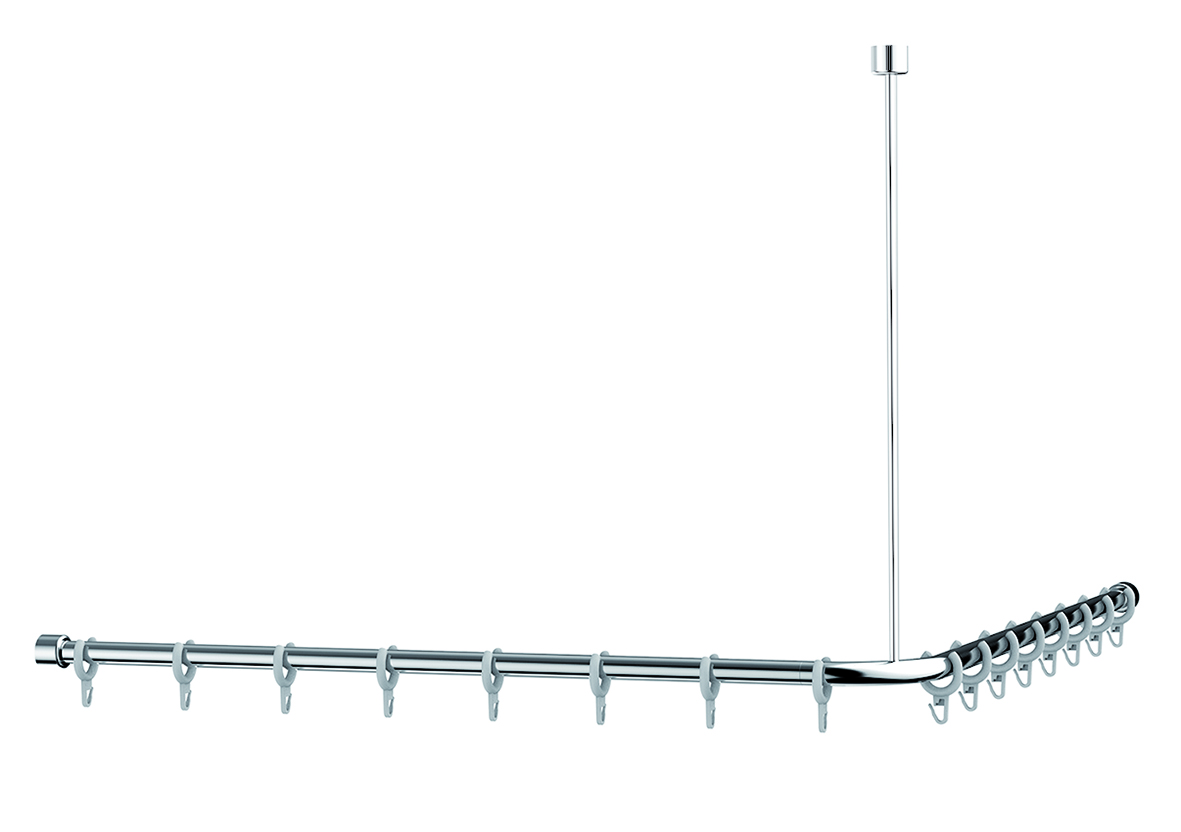 Normbau Inox Care Duschvorhangstange Mit Vorhangringen L:1300