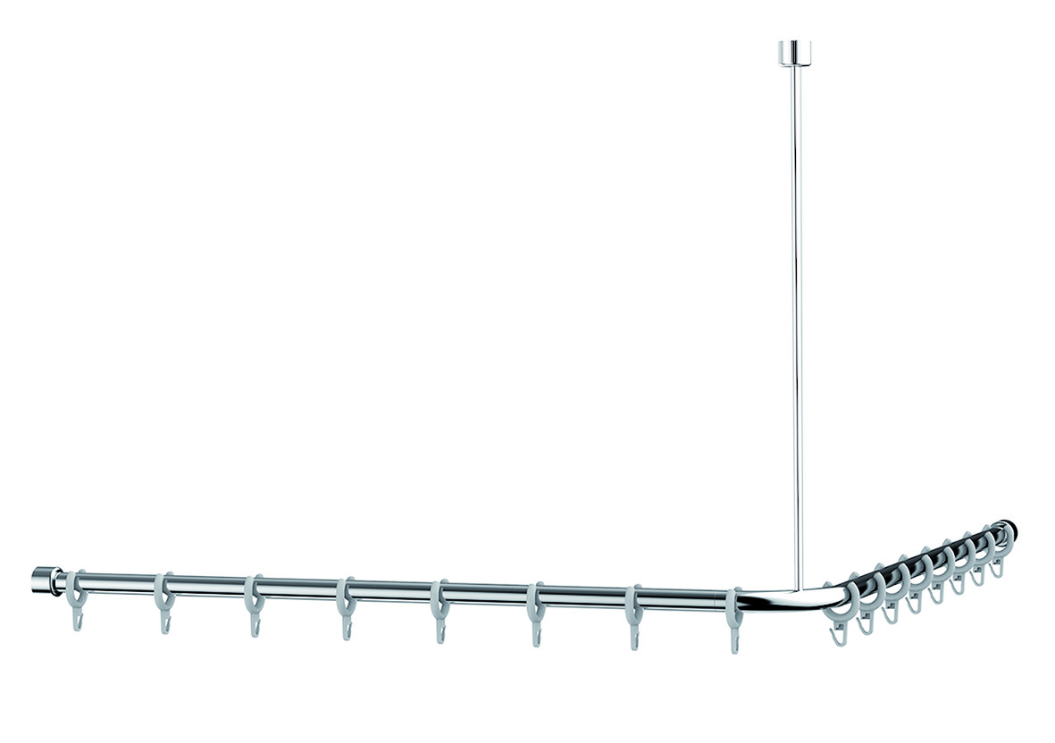 Normbau Inox Care Duschvorhangstange Mit Vorhangringen L:800