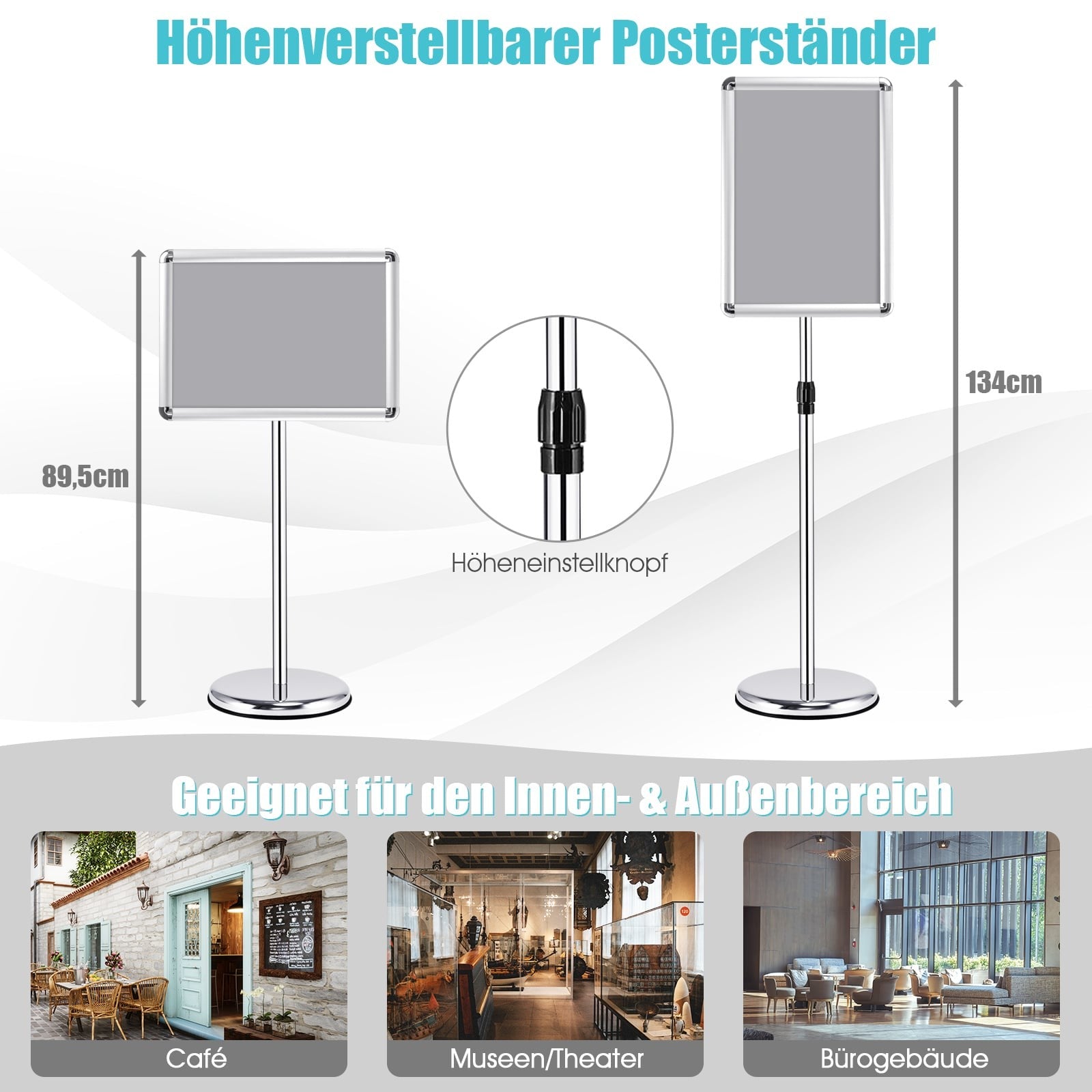 Verstellbare A3 Posterstander Drehbar 2er Set Silber 211170180 211170180 211170180 211170180