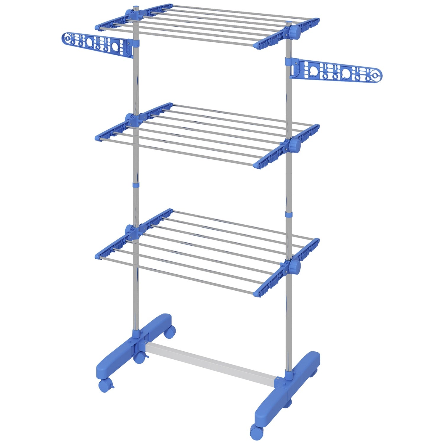 Waschetrockner Turm Rollen 3 Ebenen Klappbar Seitenflugel Stahl Blau 202119950 202119950 202119950