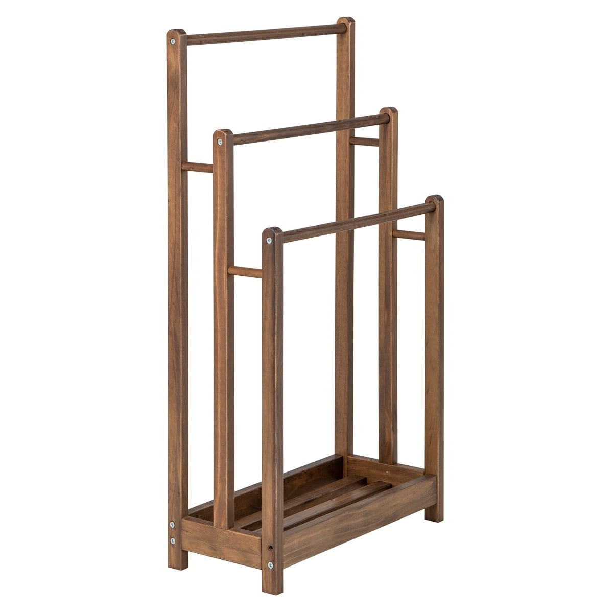 Freistehender Handtuchhalter Aus Holz 3 Stufig Mit Ablage Braun 211171984