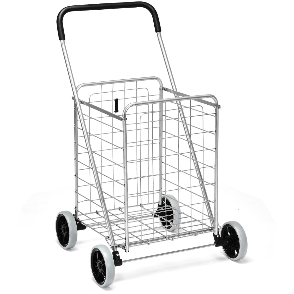 Zusammenklappbarer Einkaufswagen Mit Radern Silberfarben Tragkraft 45 Kg 211169837 211169837 211169837