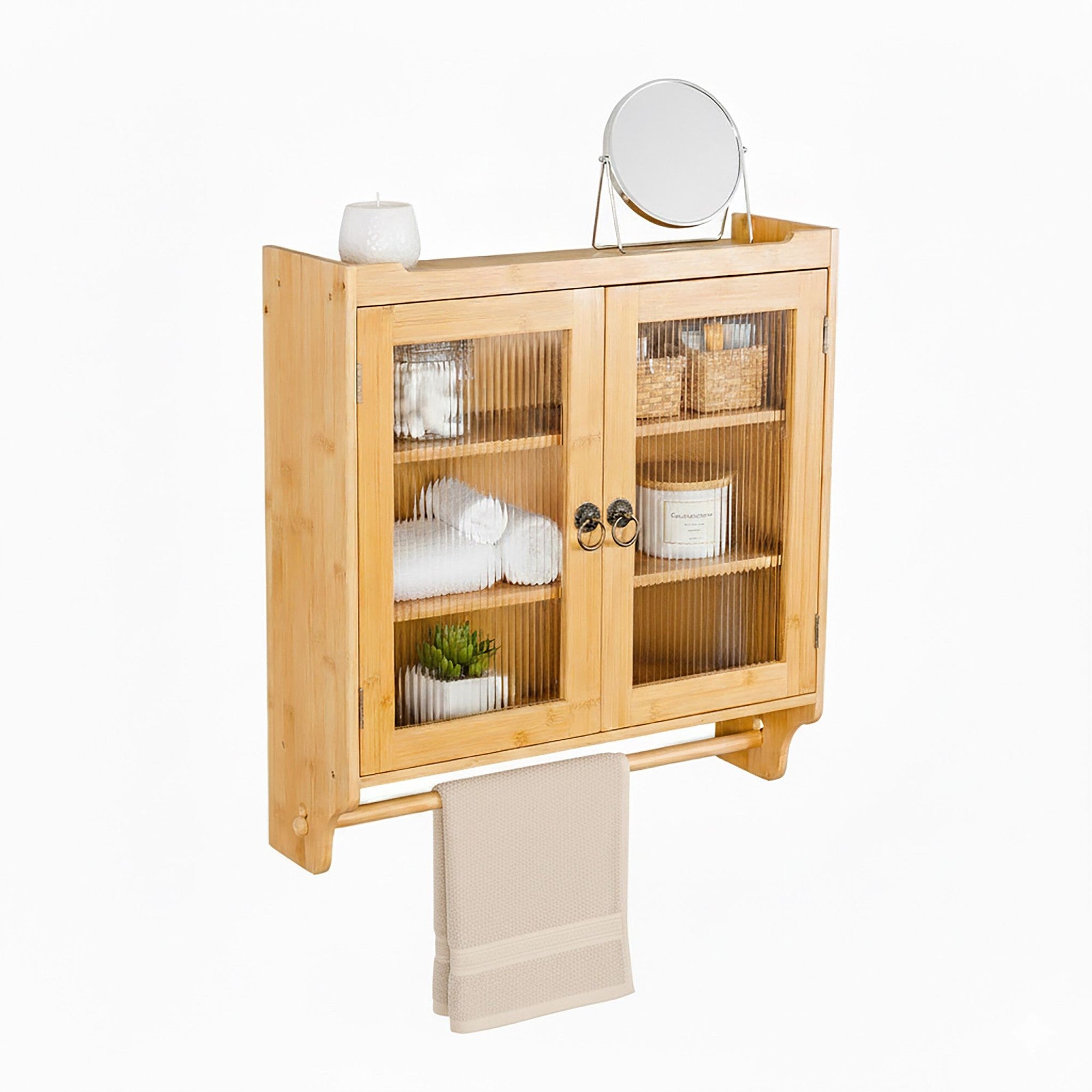 Bambus Wandschrank Mit Handtuchhalter Und Ablage 211171930 211171930 211171930