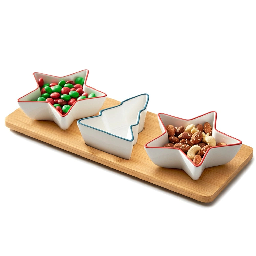 Porzellan Snackschalen Set Mit Bambustablett 4 Teilig 211339361 211339361 211339361 211339361
