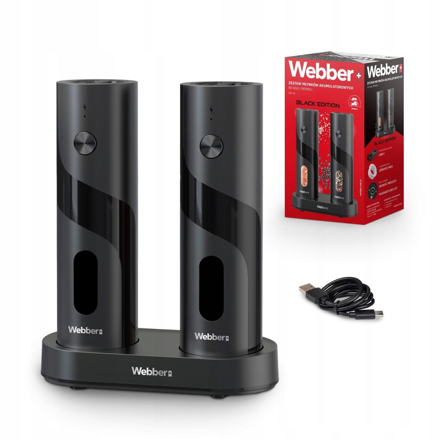 Elektrisches Salz Und Pfeffermuhlen Set Usb Aufladbar 2er Pack 211338454 211338454 211338454 211338454