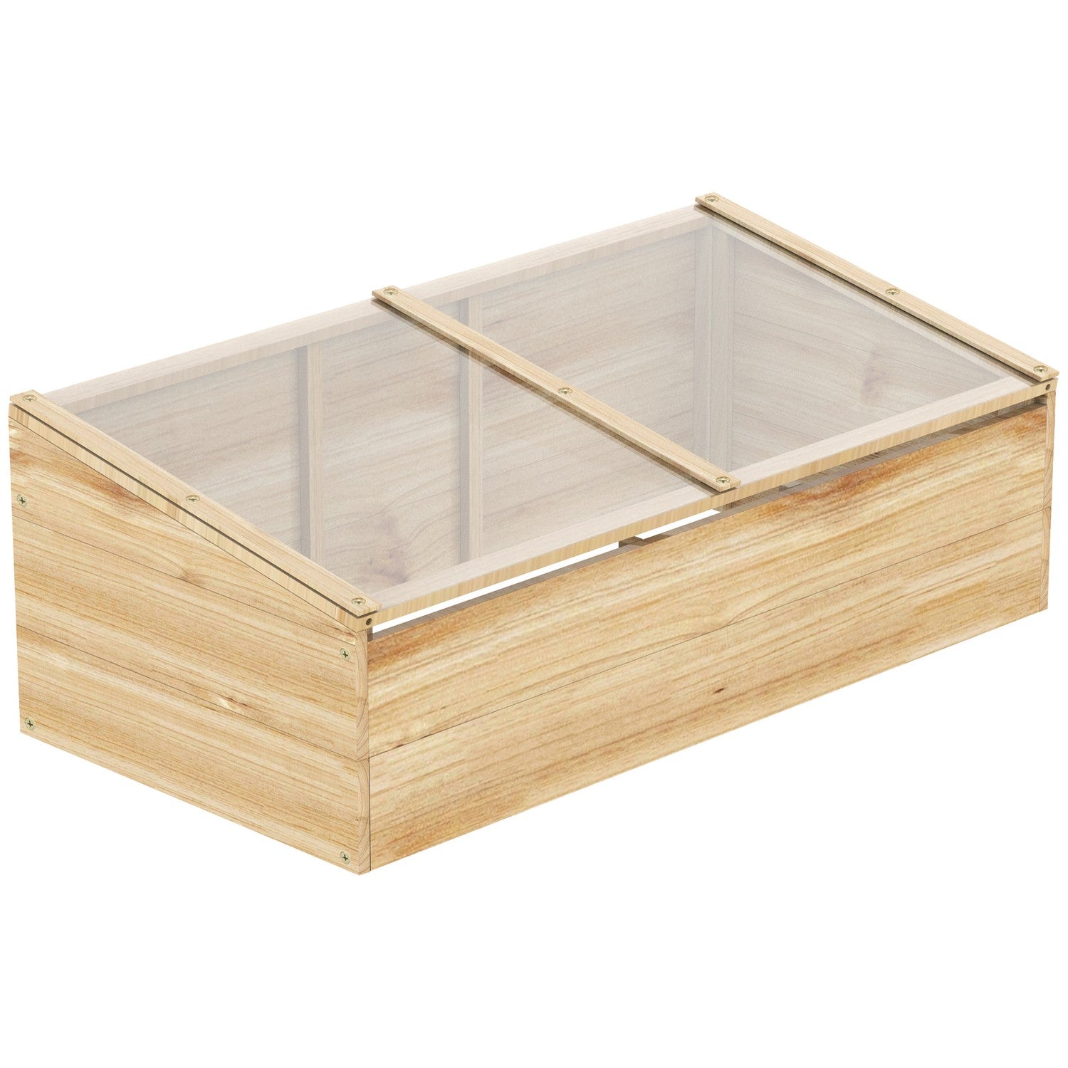 Gewachshaus Holz Fruhbeetkasten Treibhaus Garten Pflanzkasten System 100x50x35 Cm Natur Tanne Pc Platte 211502169 211502169