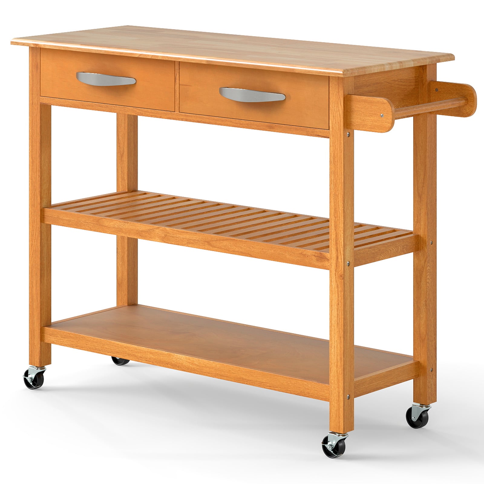 Kuchenwagen Aus Holz Mit Arbeitsplatte Schubladen Und Regalen 211170079 211170079