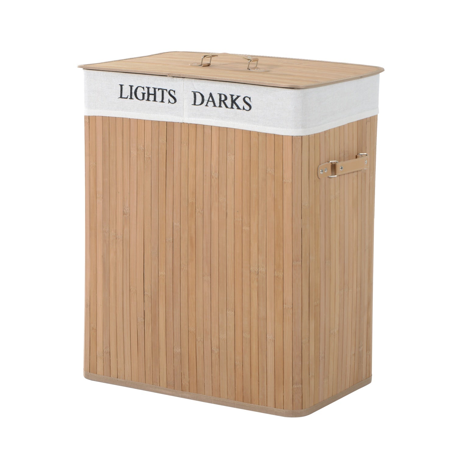 Waschekorb 100l Waschebox Waschesammler Mit Deckel Segeltuchsack Bambus Natur 52x32x63cm 211501961 211501961 211501961 211501961
