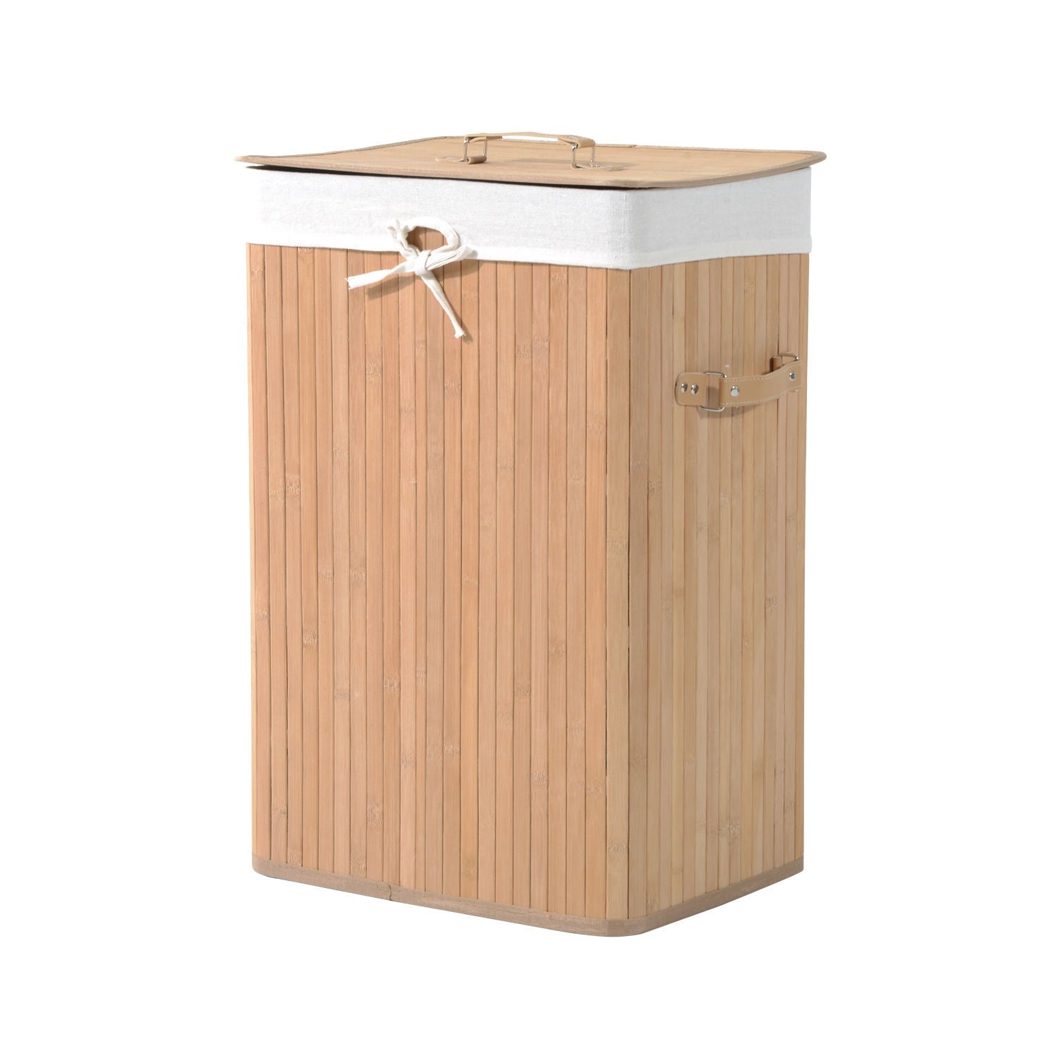 Waschekorb Waschebox Mit Deckel Waschesammler Segeltuchsack Bambus Faltbar 72l Natur 40 X 30 X 60 Cm 211500815 211500815 211500815