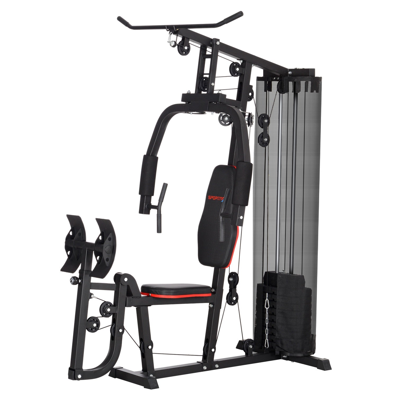 Kraftstation Multifunktionale Fitnessstation Mit Latzug - Butterflystange Beinpresse Fitnessgerat Mit 45 Kg Gewichtsblocken Fur Zuhause Schwarz 211500268 211500268