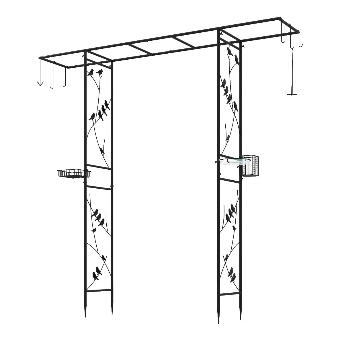 Gartenbogen Mit Vogelfutterhaus Und Wasserschale Schwarz 213 Cm 211170893 211170893