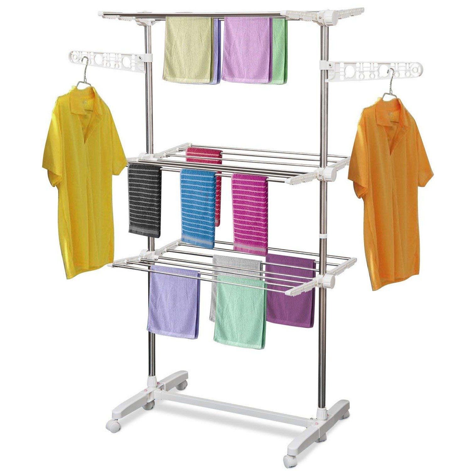 Mobiler Waschestander Waschetrockner 3 Ebenen Klappbar Rolle 80 142 X 55 X 152 Cm 211501962 211501962 211501962 211501962