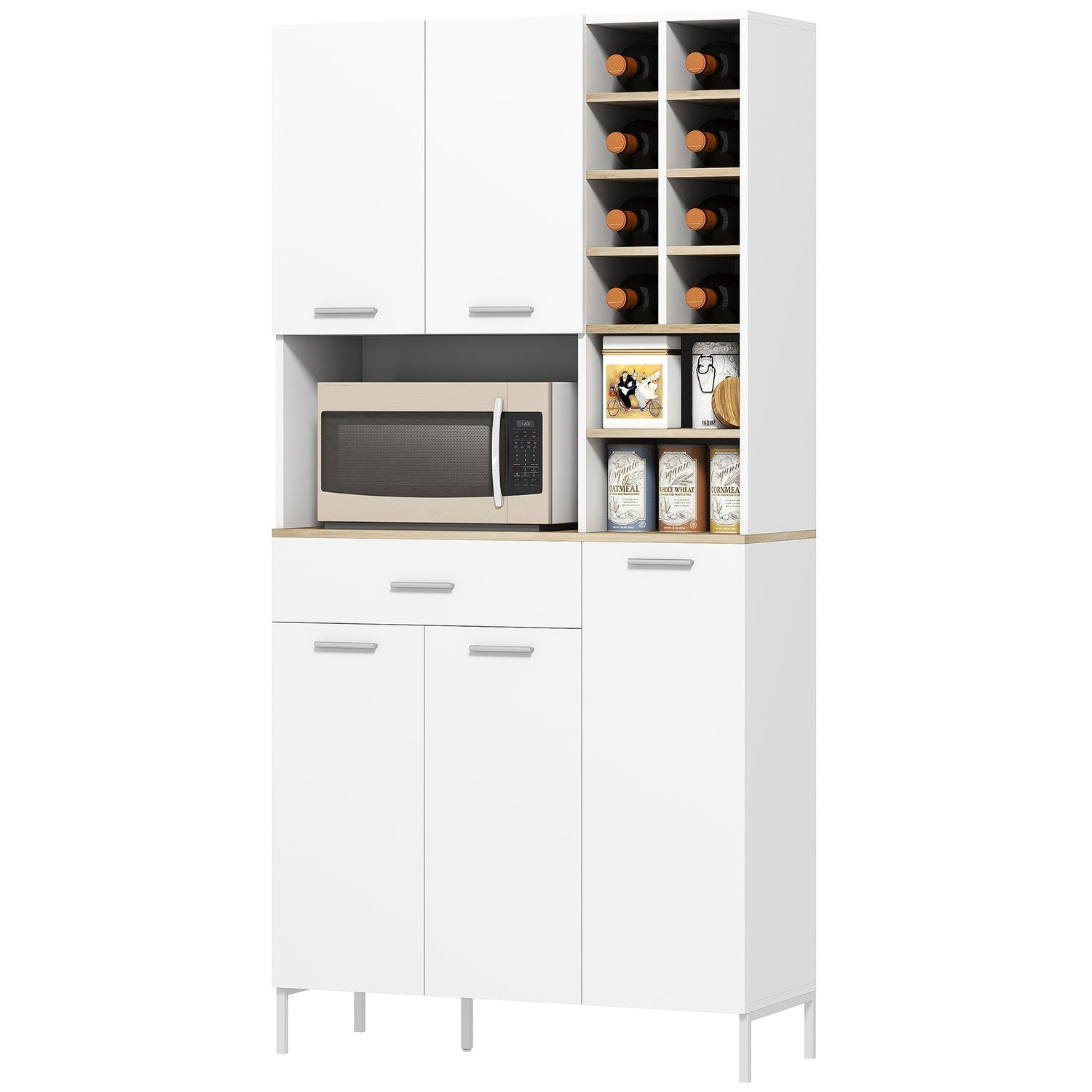 Kuchenschrank Mit Offenen Regalen Weinregal Weies Mdf 211743165 211743165 211743165