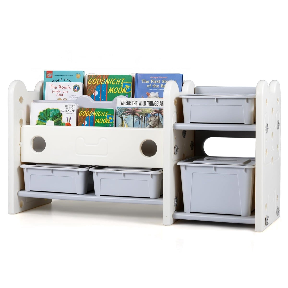 2 In 1 Kinderregal Mit Spielzeugaufbewahrung Wei 2 Stockig 211171491 211171491 211171491
