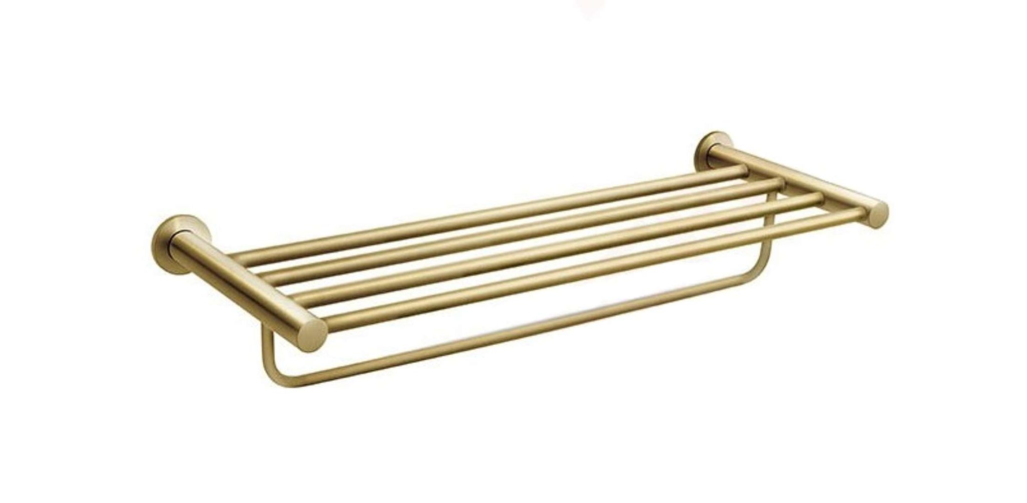 Novaservis Ferro Smile - Handtuchhalter Mit Ablage, Länge 63 Cm, Gebürstetes Gold Asm35bg
