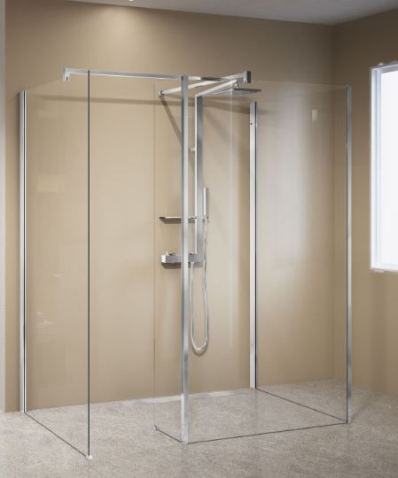Kuadra Hl Seitenwand 100(102)x200cm Umdrehbar Esg Klar Silber