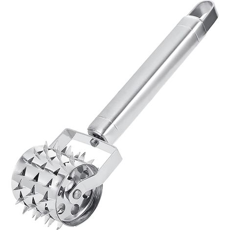 Fleischklopfer, 19 Cm, Silberfarbener Edelstahl, Rollen-fleischklopfer