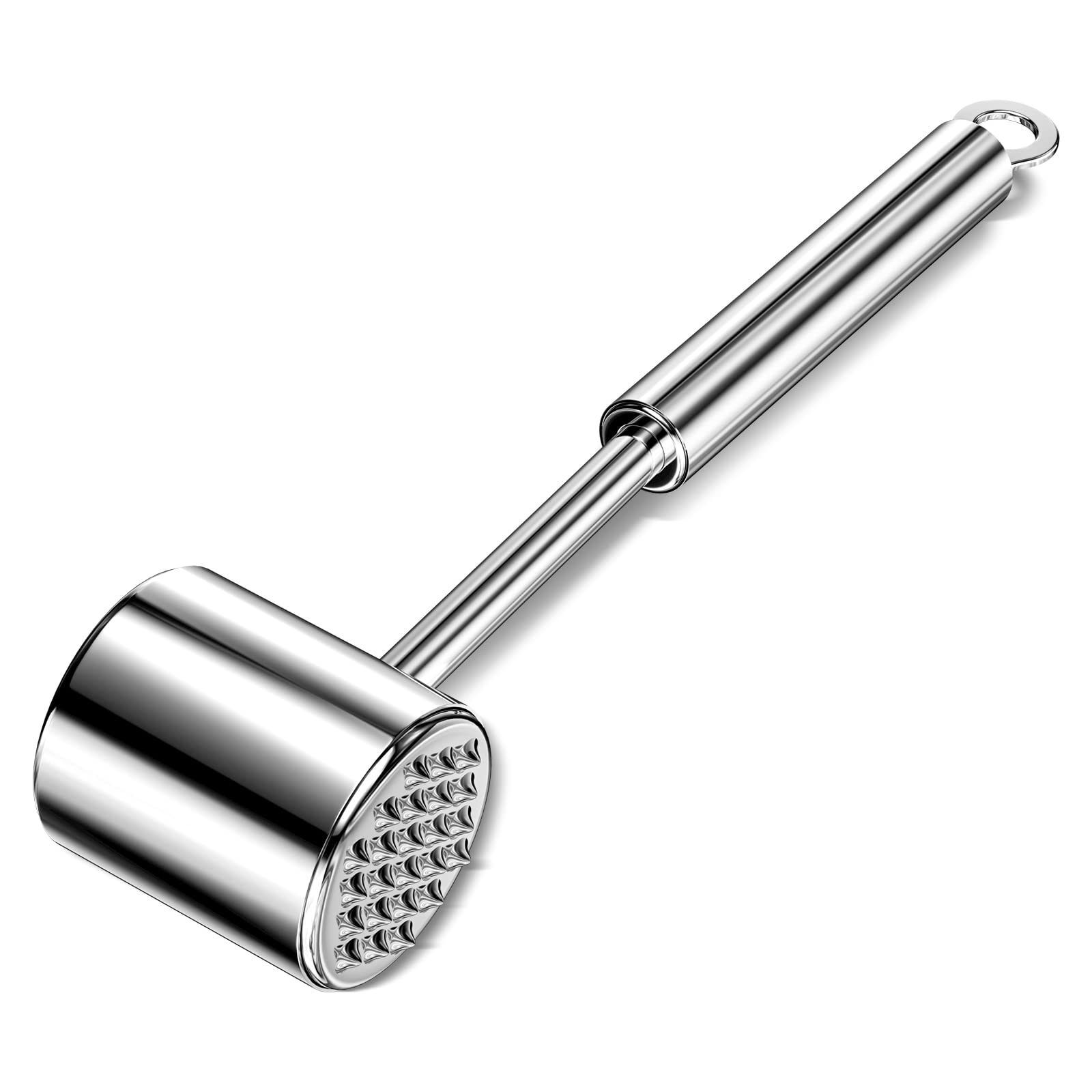 Fleischklopfer Aus Edelstahl 304, Doppelseitiger Küchenfleischklopfer Für Hobbyköche, Silberner Steakklopfer, 27 Cm