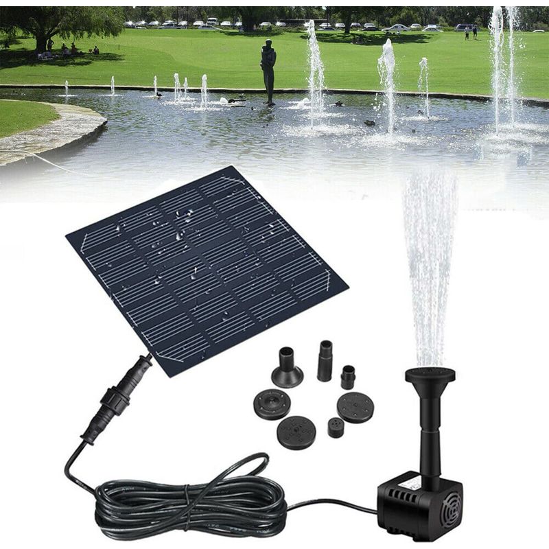 Solarbetriebene Springbrunnenpumpe (1,2 W) – Wasserpumpe Und Springbrunnen Für Vogeltränken (pumpe Inklusive) – Ausgestattet Mit 3 Düsen – Ideal Für Kleine Gartenteiche, Gärten Und Aquarien