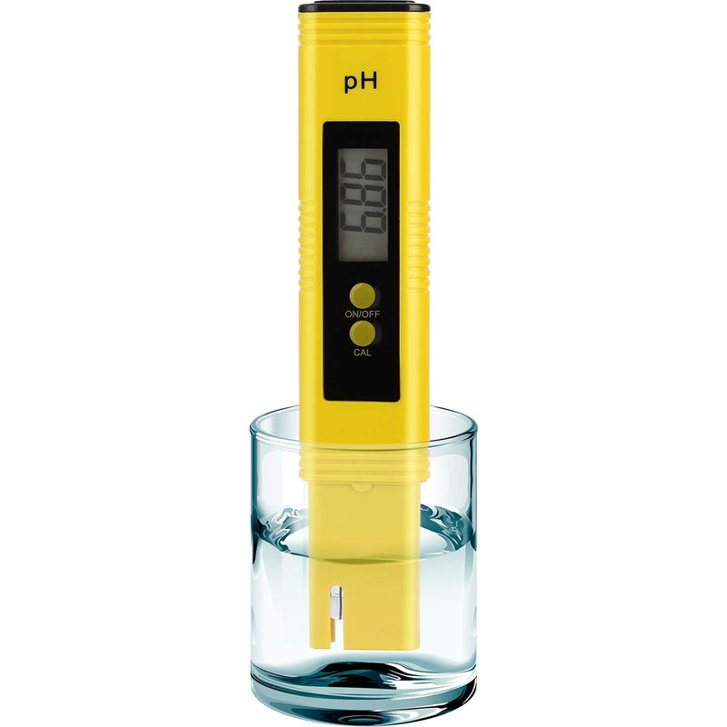 Digitales Ph-messgerät Für Wasser — Vorkalibriert, Hohe Genauigkeit ±0,01, Ph-bereich 0–14 — Taschenformat Für Trinkwasser, Schwimmbadwasser, Aquarium Und Hydrokultur (gelb)