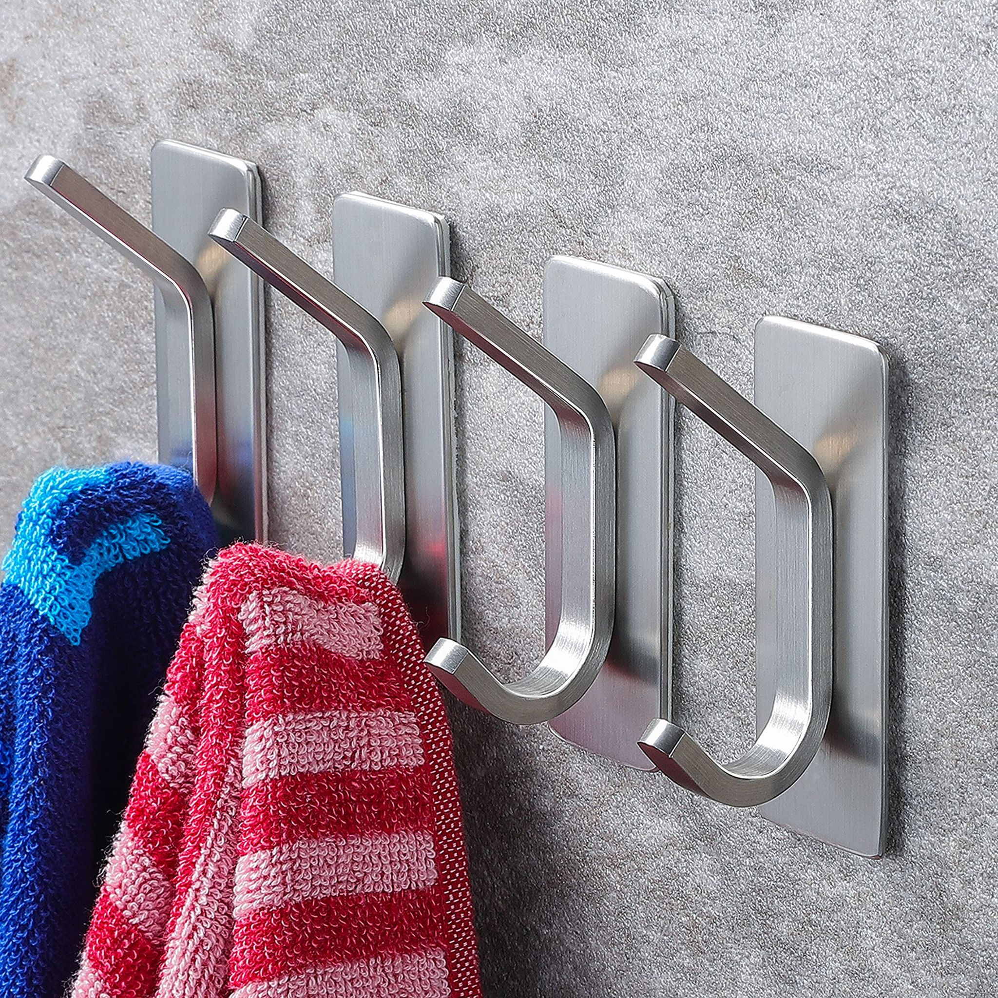 Handtuchhaken/klebehaken - Wandhaken Zum Aufhängen Von Mänteln/bademänteln/handtüchern, 4-teiliges Set Für Bad/küche, Edelstahl.