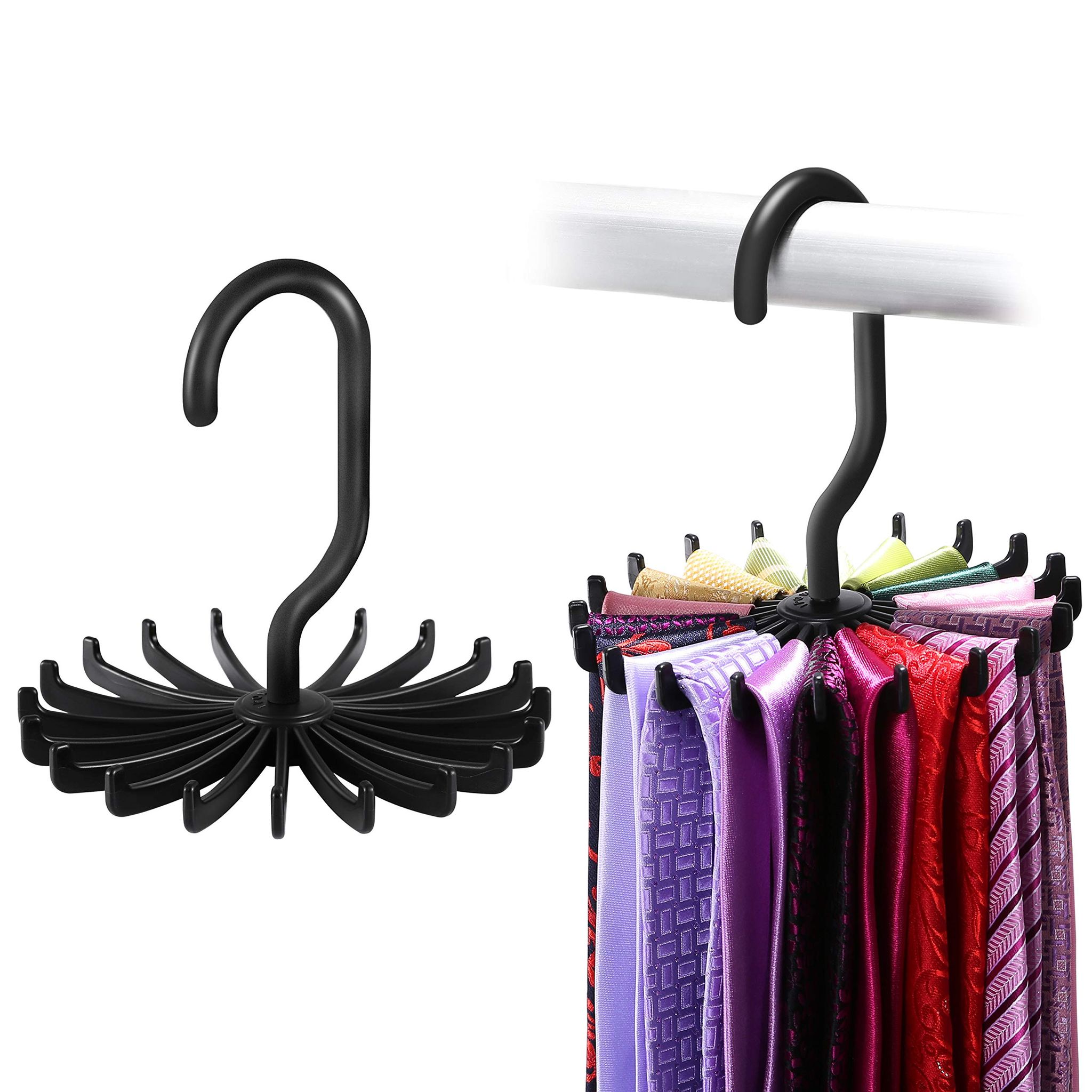 Set Aus 2 Rotierenden Häkelgarnen Für Krawatten Und Gürtel, Für Eine Optimale Organisation Ihrer Garderobe.