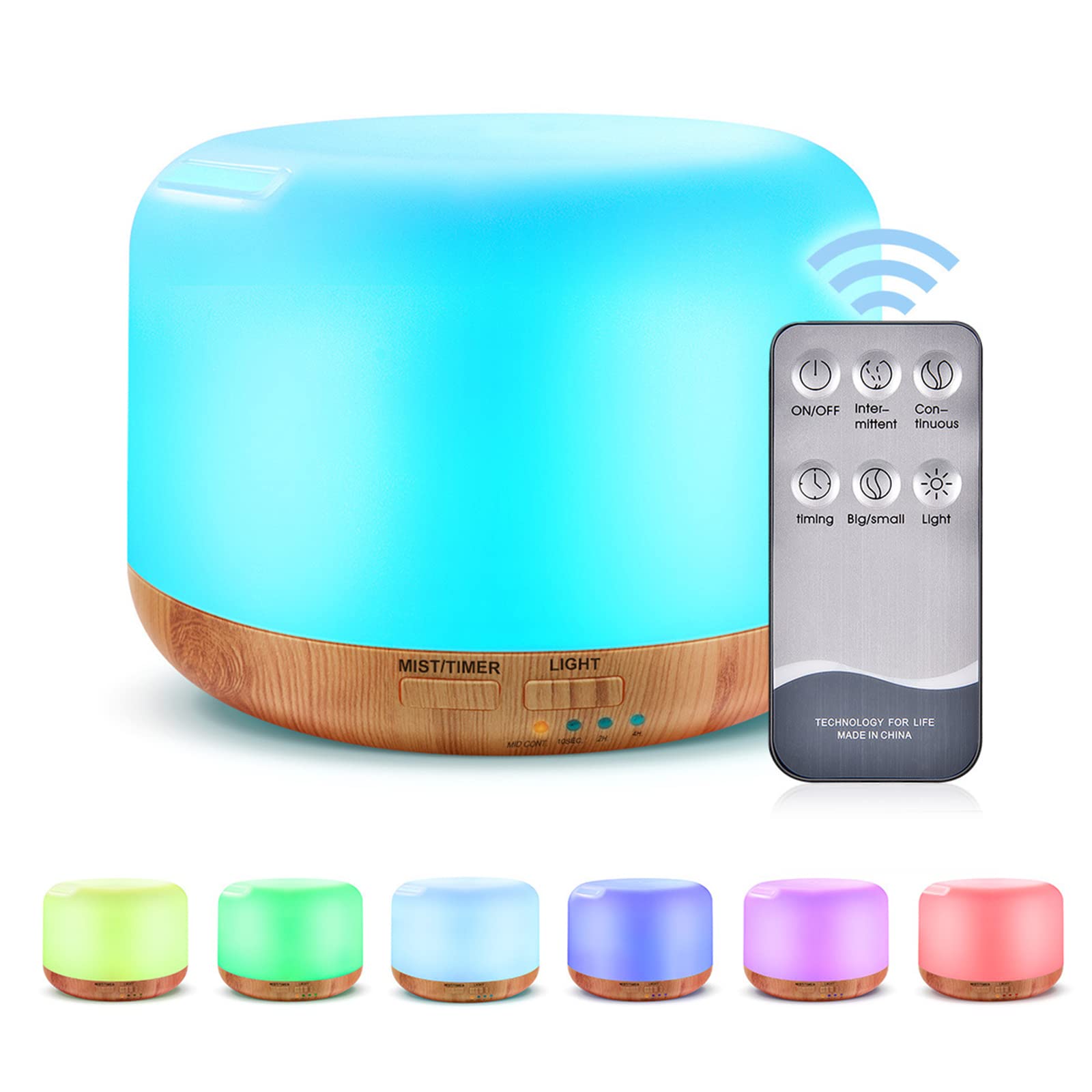 Aromadiffusor Für Ätherische Öle, 300 Ml, Ultraschall-luftbefeuchter, Timer Und 7-farbige Led-beleuchtung