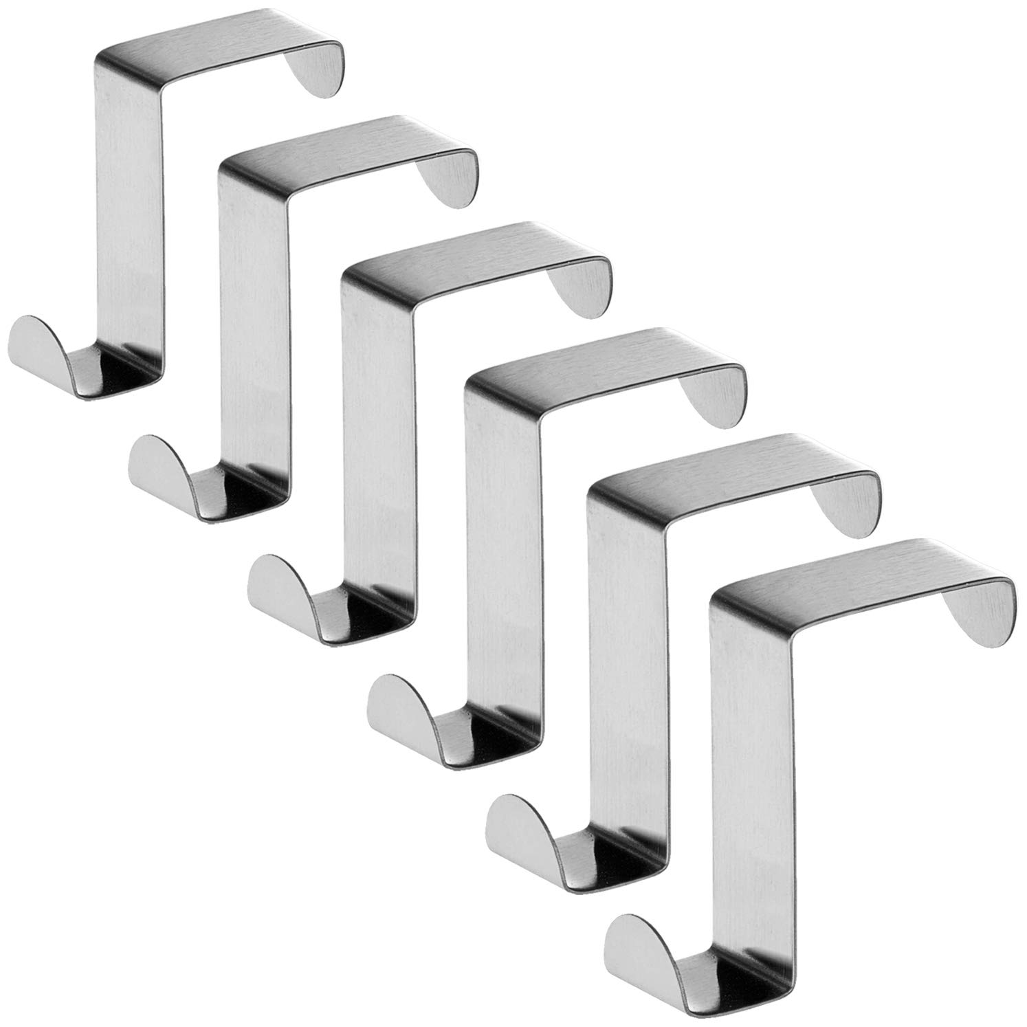 Set Mit 6 Türhandtuchhaltern, Edelstahl, Silberfarben, Kein Bohren Erforderlich.