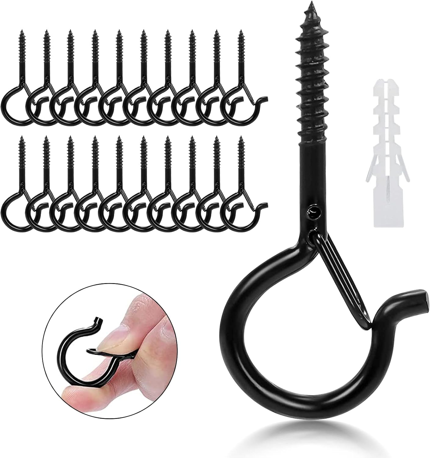 Packung Mit 20 Schraubhaken, Schraubösen, Q-hanger Deckenhaken Mit Sicherheitsschlaufe, Wandhaken Für Den Außenbereich, Garten, Pflanzen, Vogelfutterhäuser, Laternen