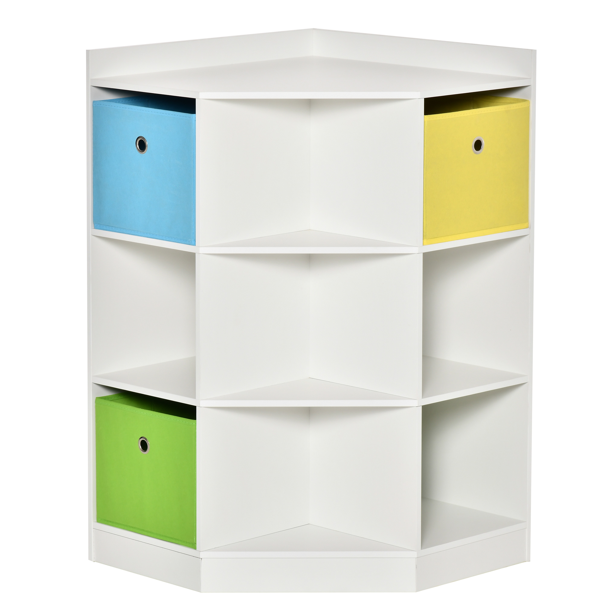 Kinderregal Mit 3 Schubladen Aus Vliesstoff, Mdf, Stabil, Weiß