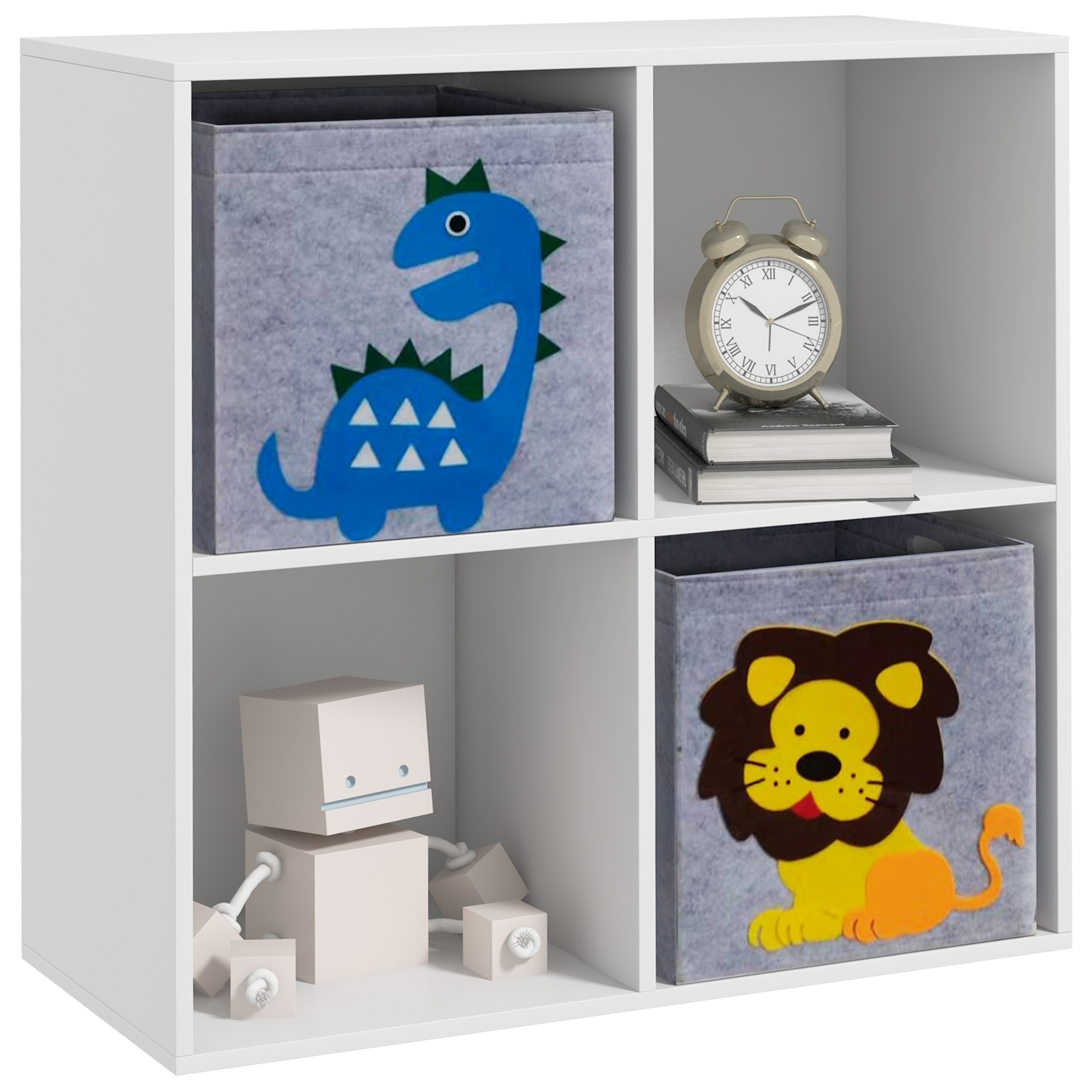 Kinderregal, Würfel, Schubladen, Mdf, Kippsicherung, Weiß