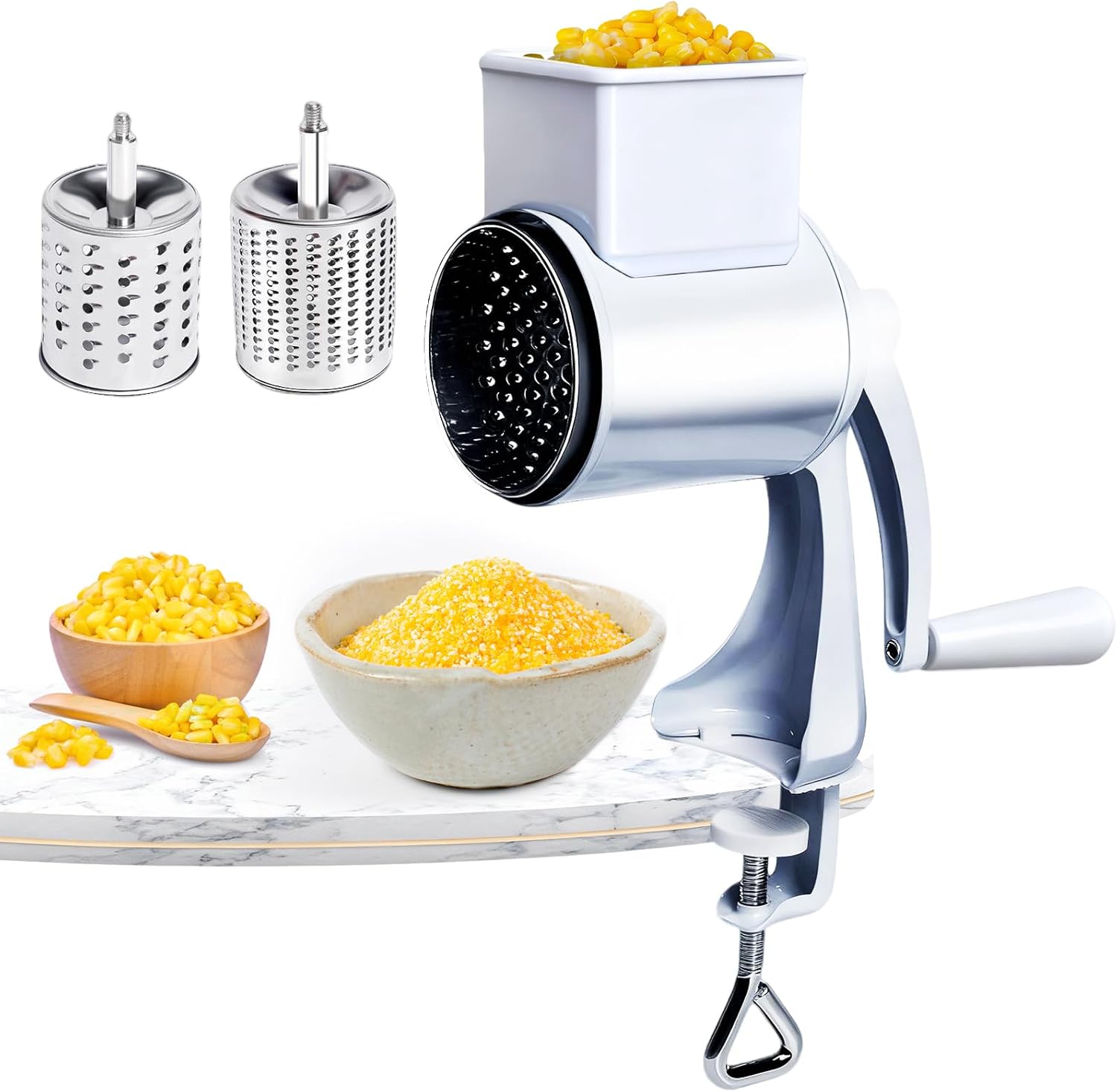 Mehrzweck-gewürzmühle Mit Doppelklinge Für Nüsse, Käse Und Gemüse, Weiß