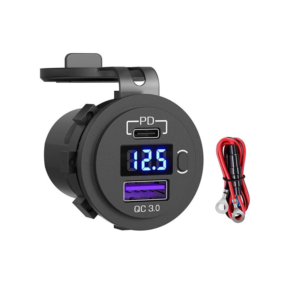 12v/24v Schnelllade 3.0 Usb Suv Autoladegerät Wasserdicht 36w Type-c Pd Stecker Mit Ein/aus-schalter
