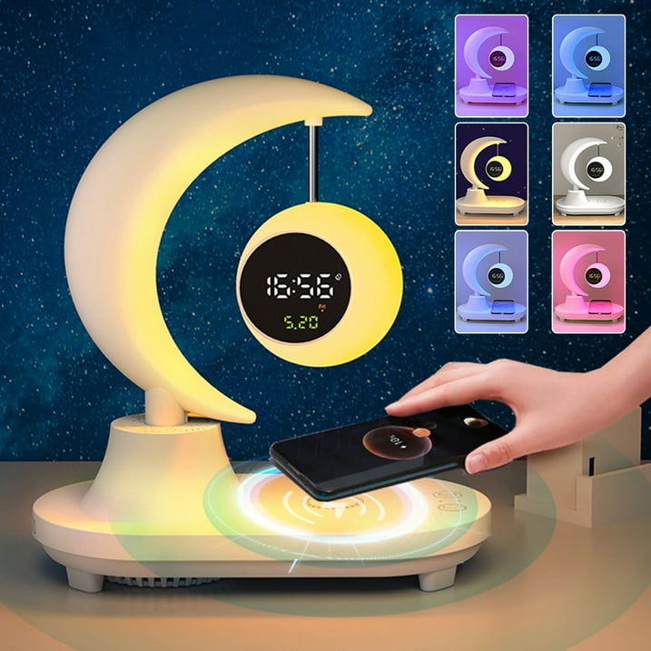 3-in-1 Led-nachtlicht Mit Bluetooth-audio Und Kabelloser Ladefunktion Für Eine Romantische Und Farbenfrohe Atmosphäre (1 Stück).
