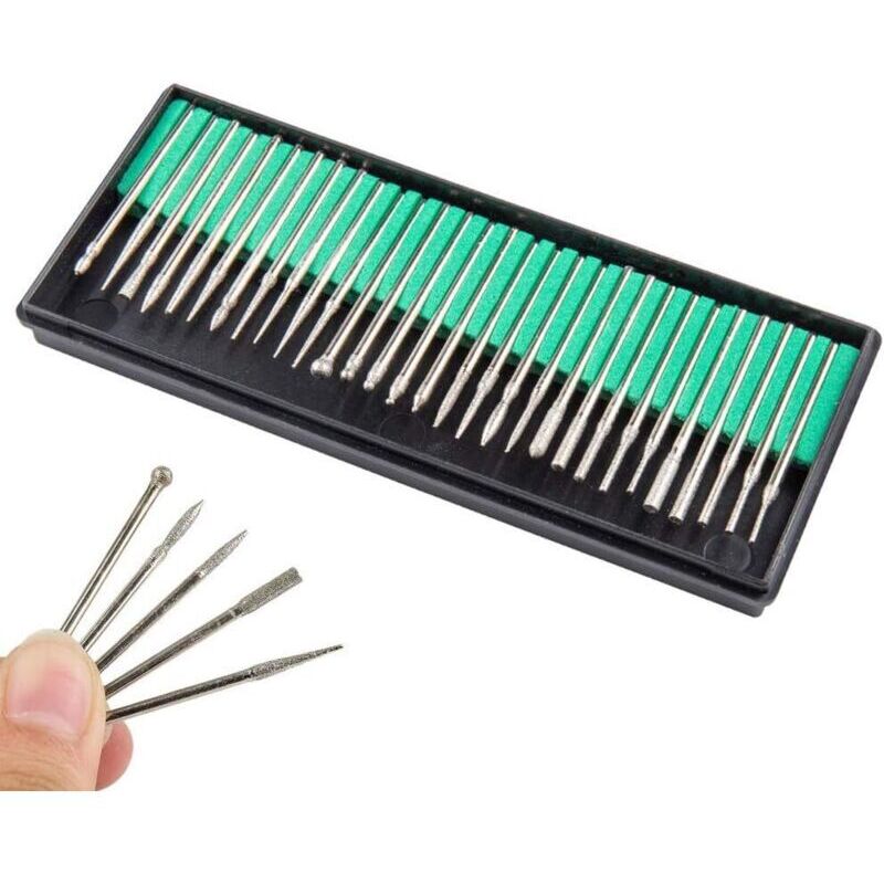 Rotierende Diamantfräser Zum Gravieren Von Glas, Marmor Und Stein – 30-teiliges Set, 3 Mm Schaft, Vielseitiges Schmuckwerkzeug