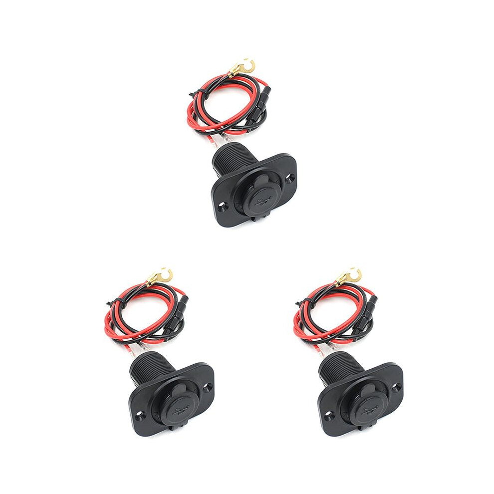 3 Auto-zigarettenanzünder-adapter Dual-usb 12v Stecker Für Handy Tablet Gps