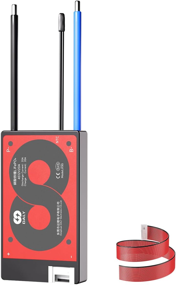 3s-24s Bms 15a Bis 200a Schutzplatine Mit Ausgleichsleitung Und Temperatursensor Für Lithium-akkus (lifepo4 4s 12v, 20a)