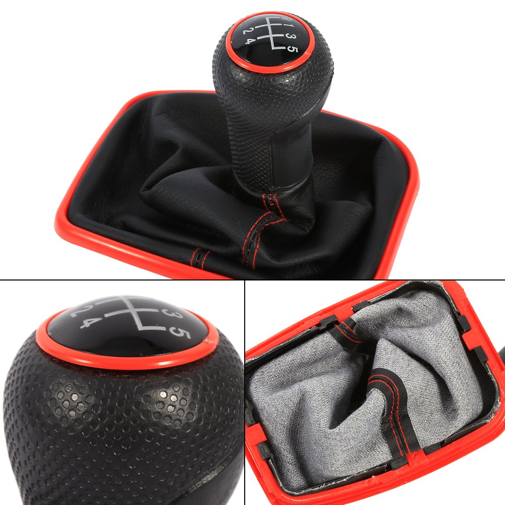 Schaltknauf Für Volkswagen Golf Mk4 R32 (1999–2004) – 5-gang-kombination, Schwarz/rot, Pvc/pu