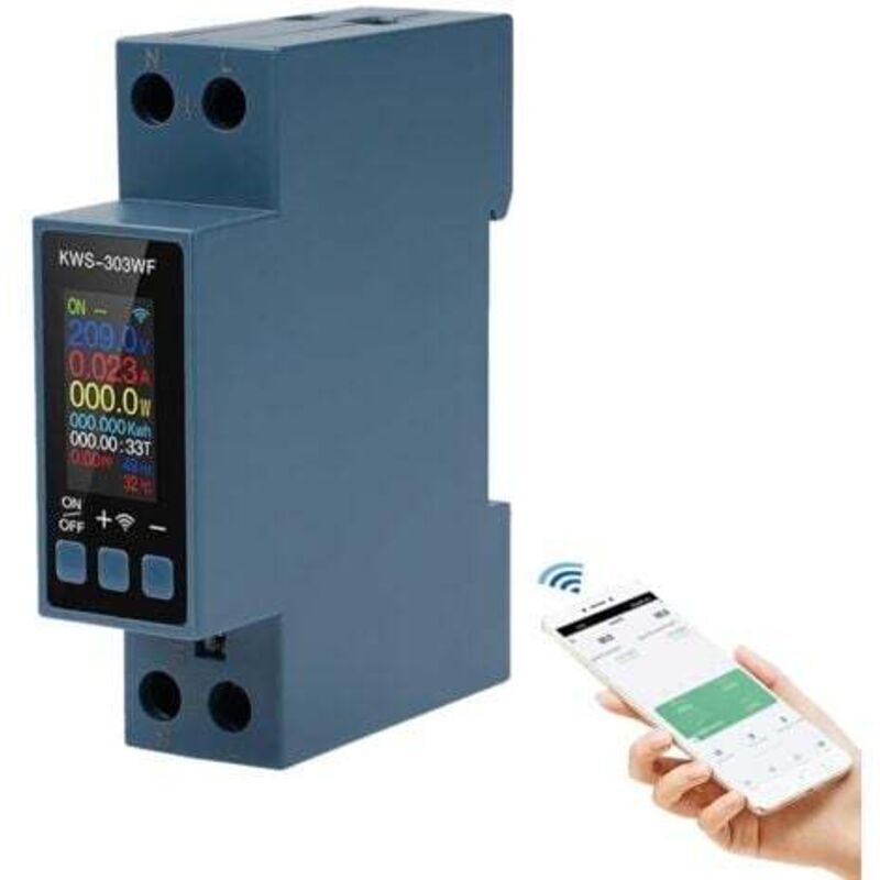 8-in-1 40a Wi-fi 220v Smart Energy Meter Mit Überspannungsschutz Und Überspannungs-/überhitzungsschutz (kws-303wf)