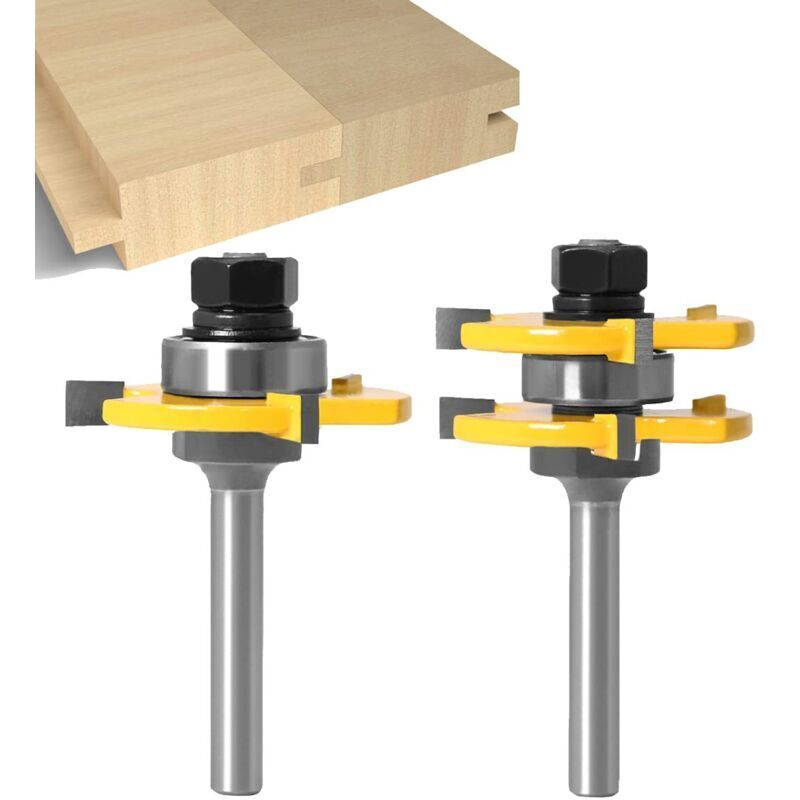 T-nutfräser Für Holz – Set Mit 4 Dreischneidigen Fräsern, 8-mm-schaft, Passgenaue Nut, Professionelles Holzbearbeitungswerkzeug